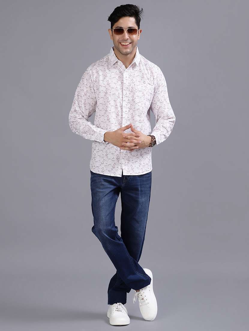 men printed collared long sleeve shirt - 21916864 -  Standard Image - 4