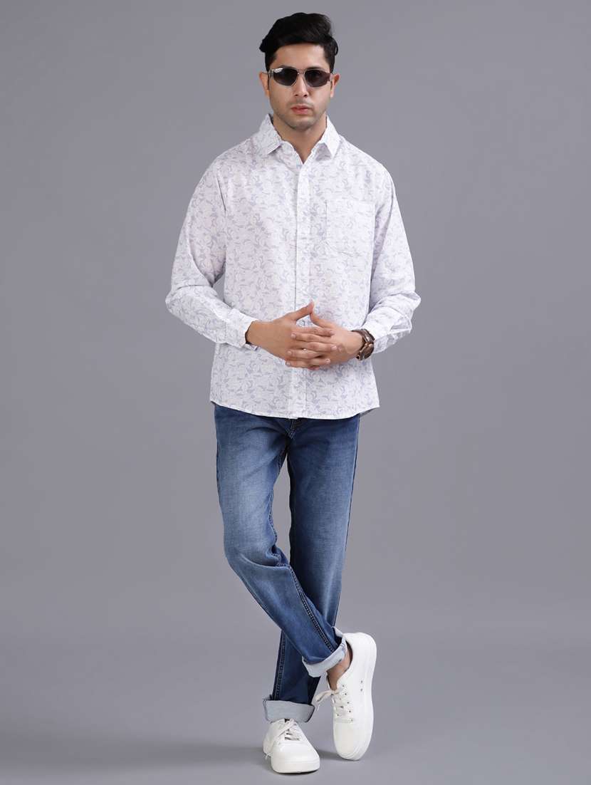 men printed collared long sleeve shirt - 21916865 -  Standard Image - 4
