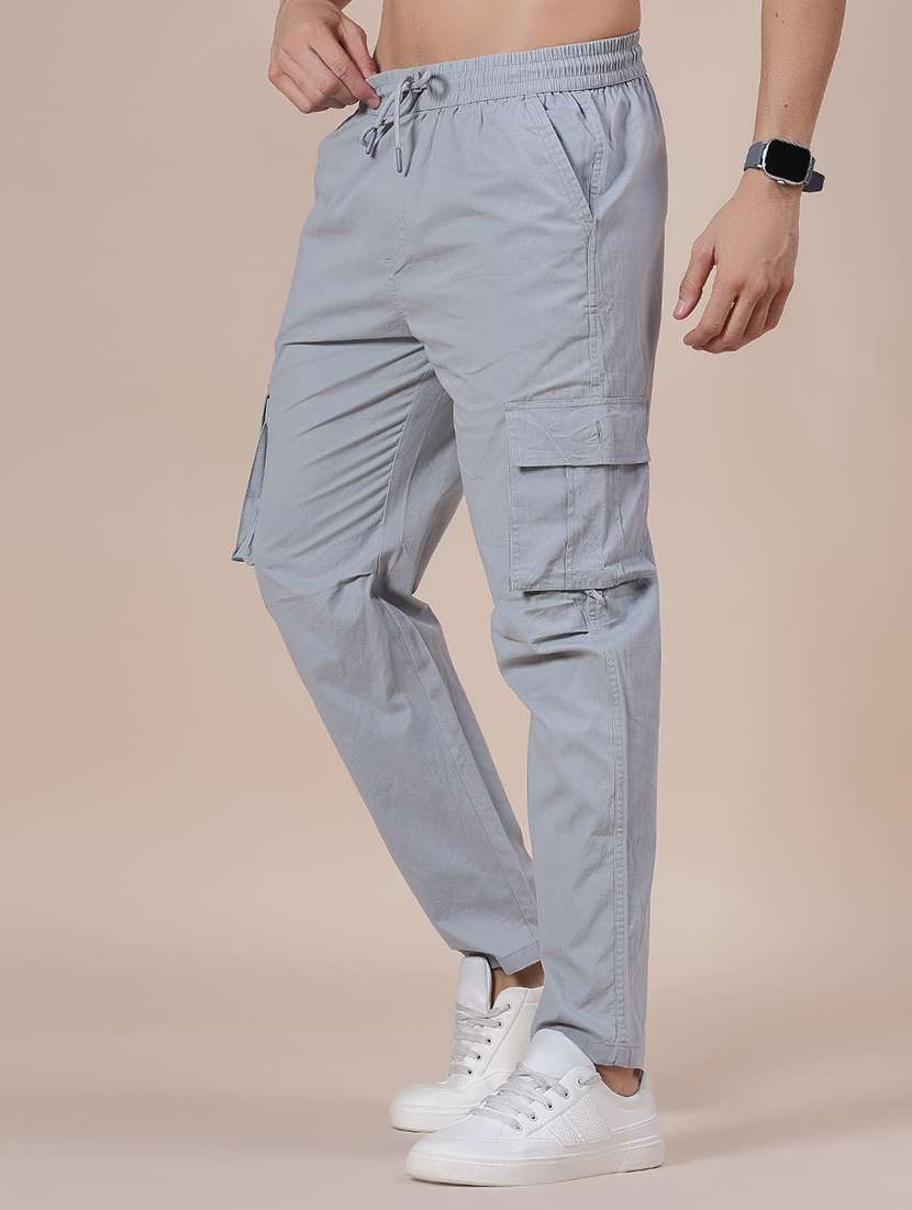 men solid mid rise regular fit cargo - 21916888 -  Standard Image - 1