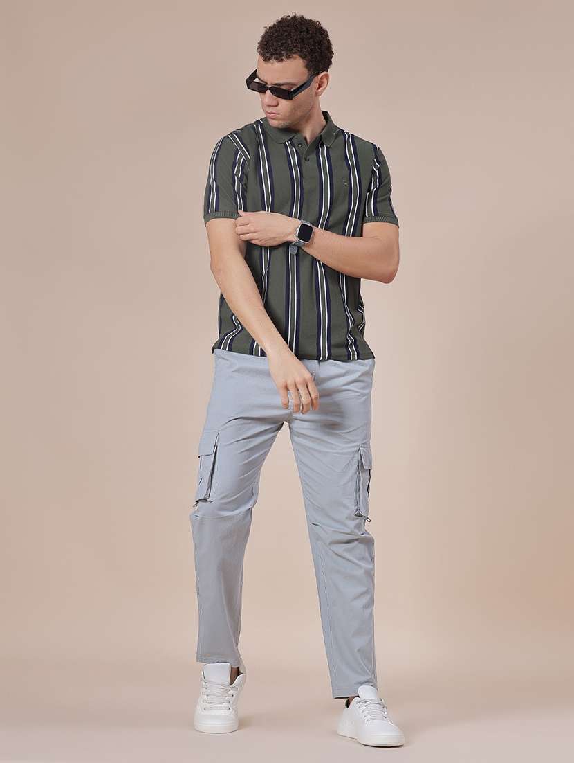 men solid mid rise regular fit cargo - 21916888 -  Standard Image - 4