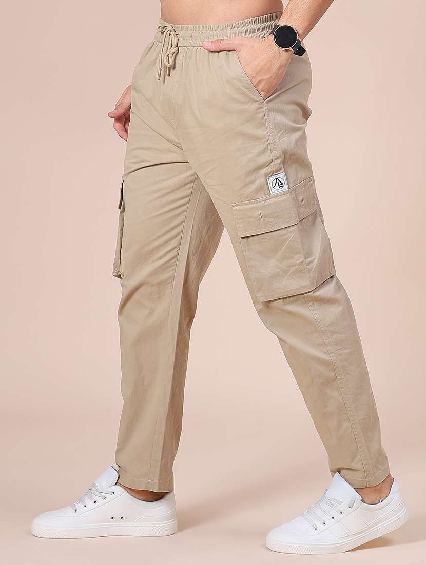 men solid mid rise regular fit cargo - 21916889 -  Standard Image - 1