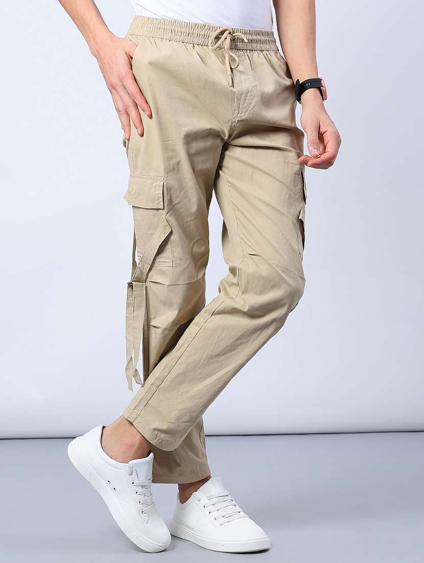men solid mid rise regular fit cargo - 21916890 -  Standard Image - 1