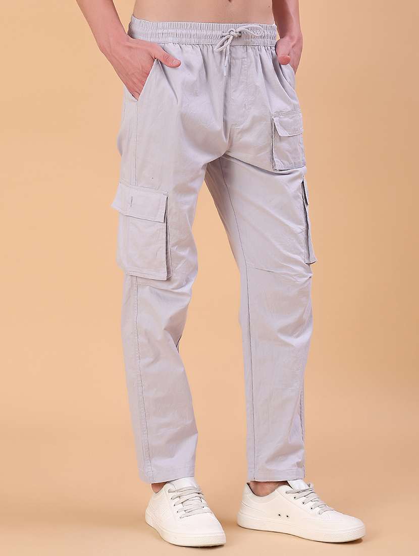 men solid mid rise regular fit cargo - 21916892 -  Standard Image - 1