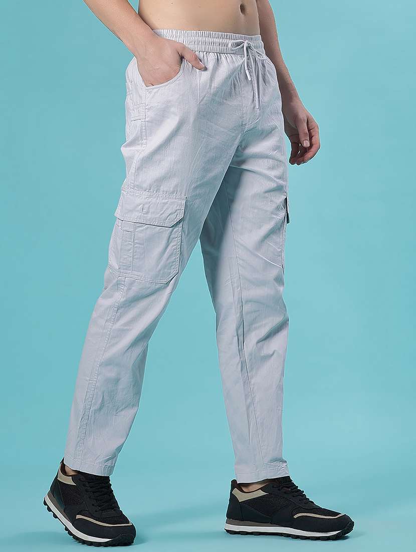 men solid mid rise regular fit cargo - 21916894 -  Standard Image - 1