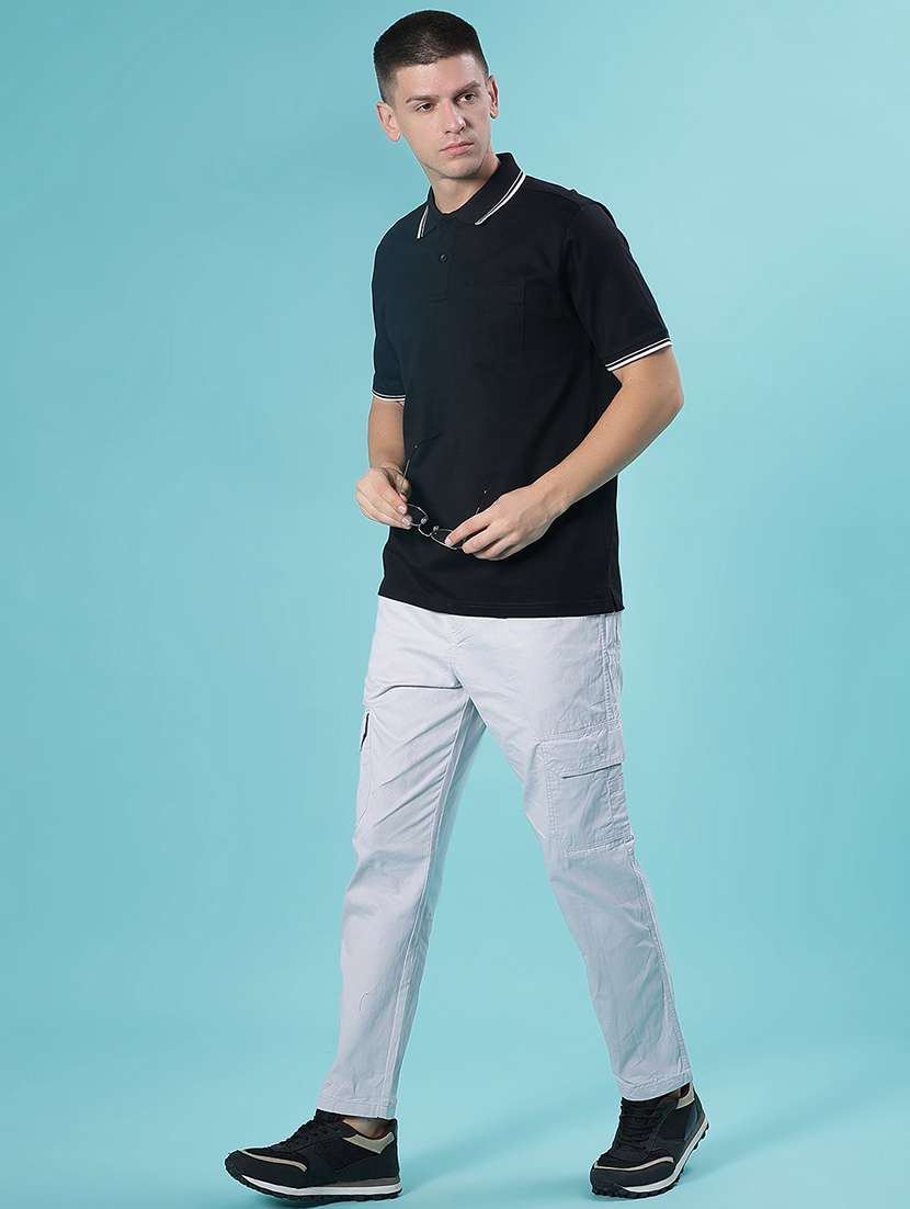 men solid mid rise regular fit cargo - 21916894 -  Standard Image - 4