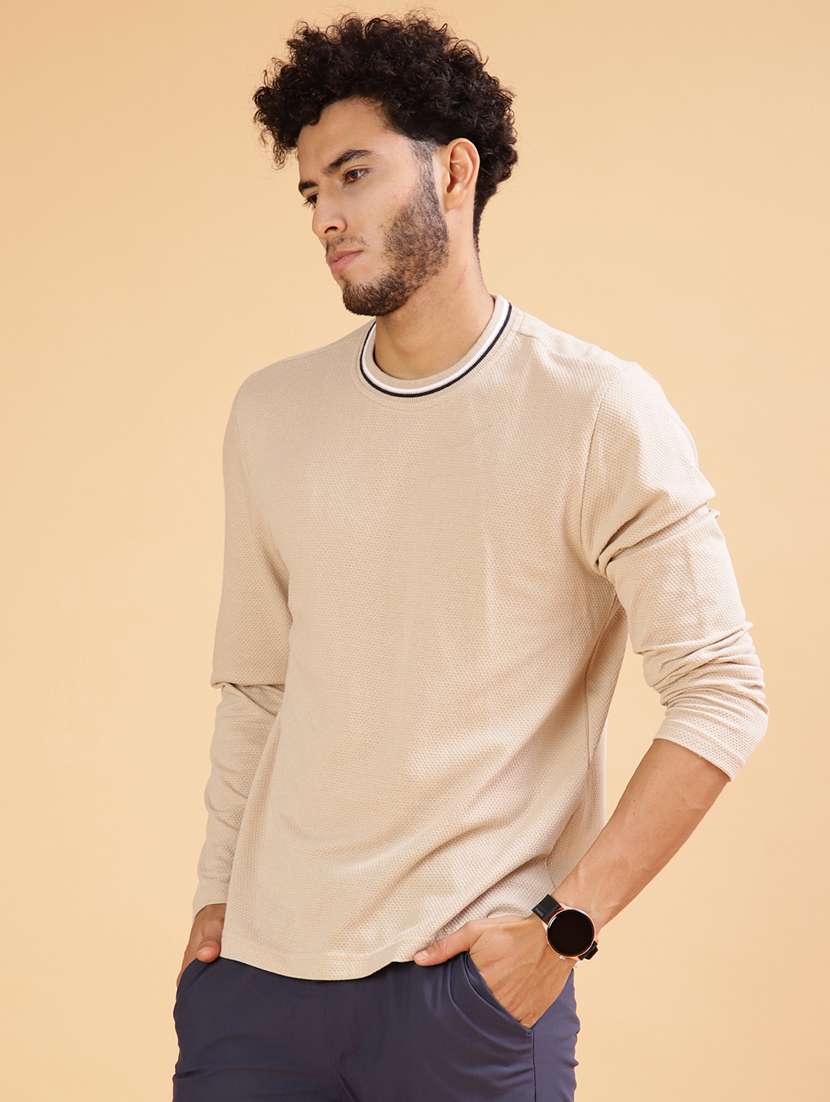 men solid long sleeve regular fit t-shirt - 21916905 -  Standard Image - 1