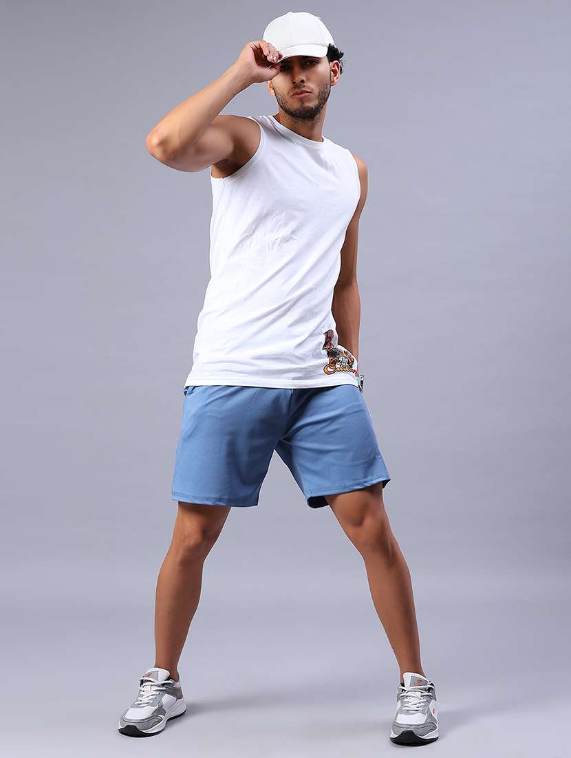 men solid mid rise regular fit shorts  - 21916919 -  Standard Image - 4