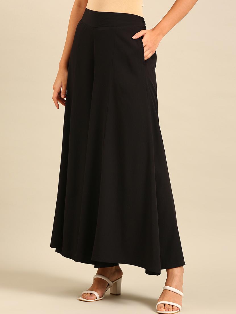 women solid high rise flared palazzo - 21916939 - Standard Image - 1