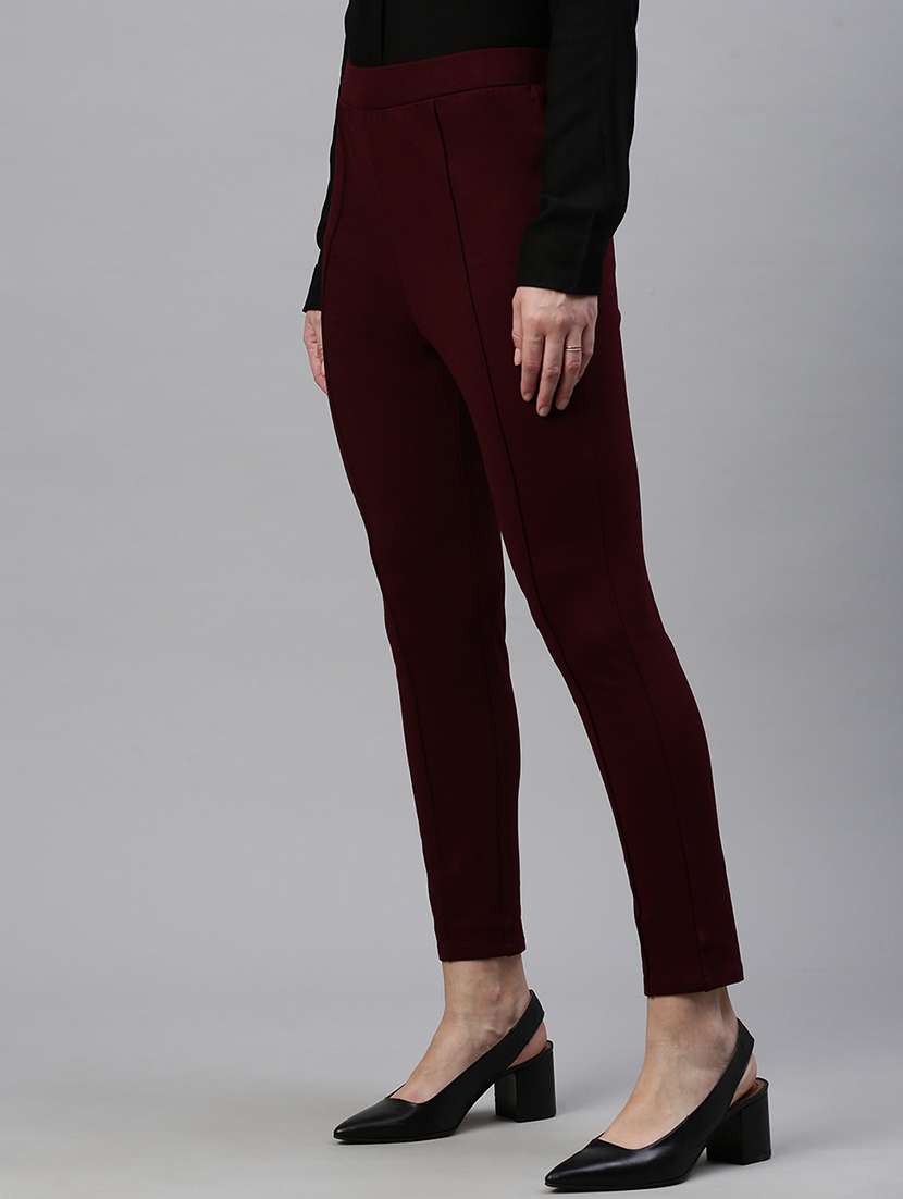 women solid high rise ankle length jegging - 21916958 -  Standard Image - 1