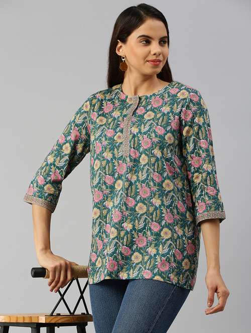 women printed round neck straight kurti - 21916999 - Standard Image - 0