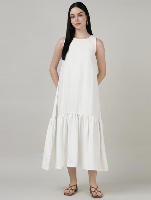 women solid sleeveless tiered dress - 21917020 -  Standard Image - 0