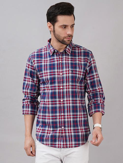 men checkered long sleeve regular fit casual shirt - 21917024 - Standard Image - 0
