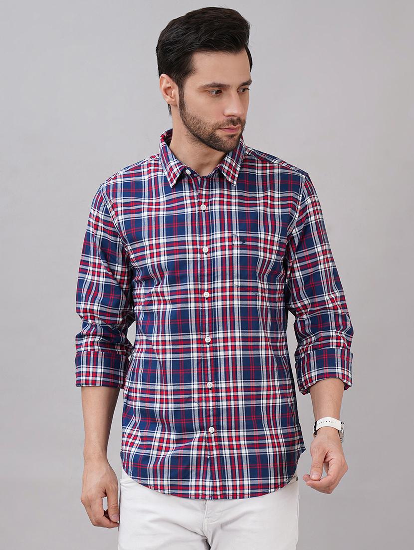 men checkered long sleeve regular fit casual shirt - 21917024 - Zoom Image - 0