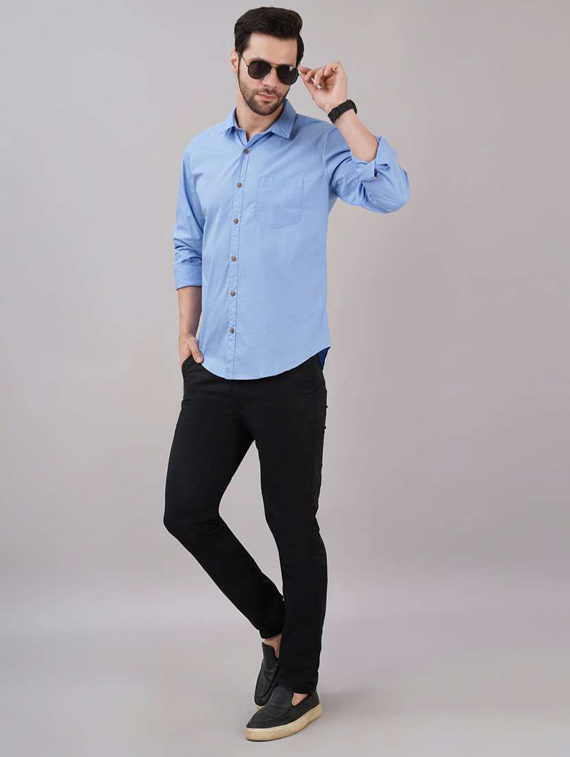 men solid long sleeve regular fit casual shirt - 21917025 -  Standard Image - 4