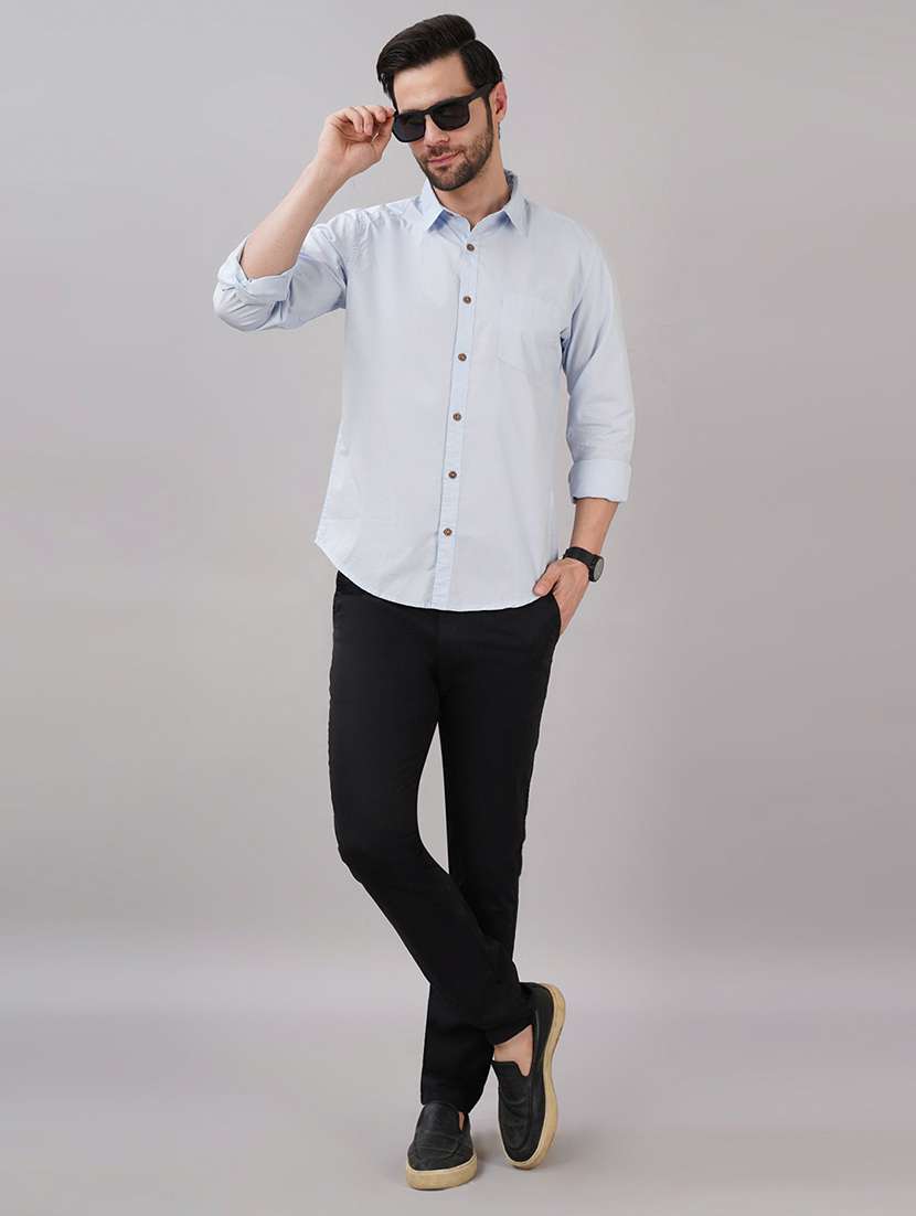 men solid long sleeve regular fit casual shirt - 21917026 - Standard Image - 4