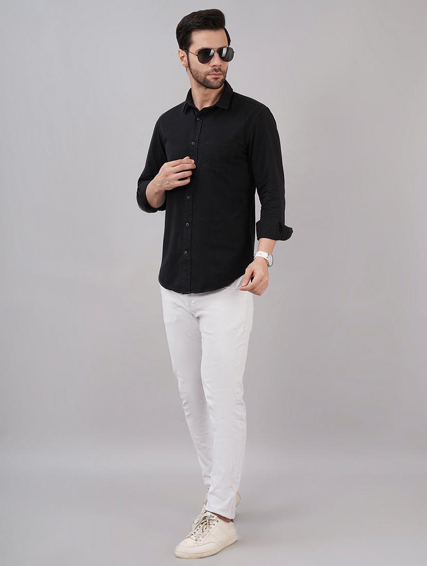 men solid long sleeve regular fit casual shirt - 21917029 - Standard Image - 4