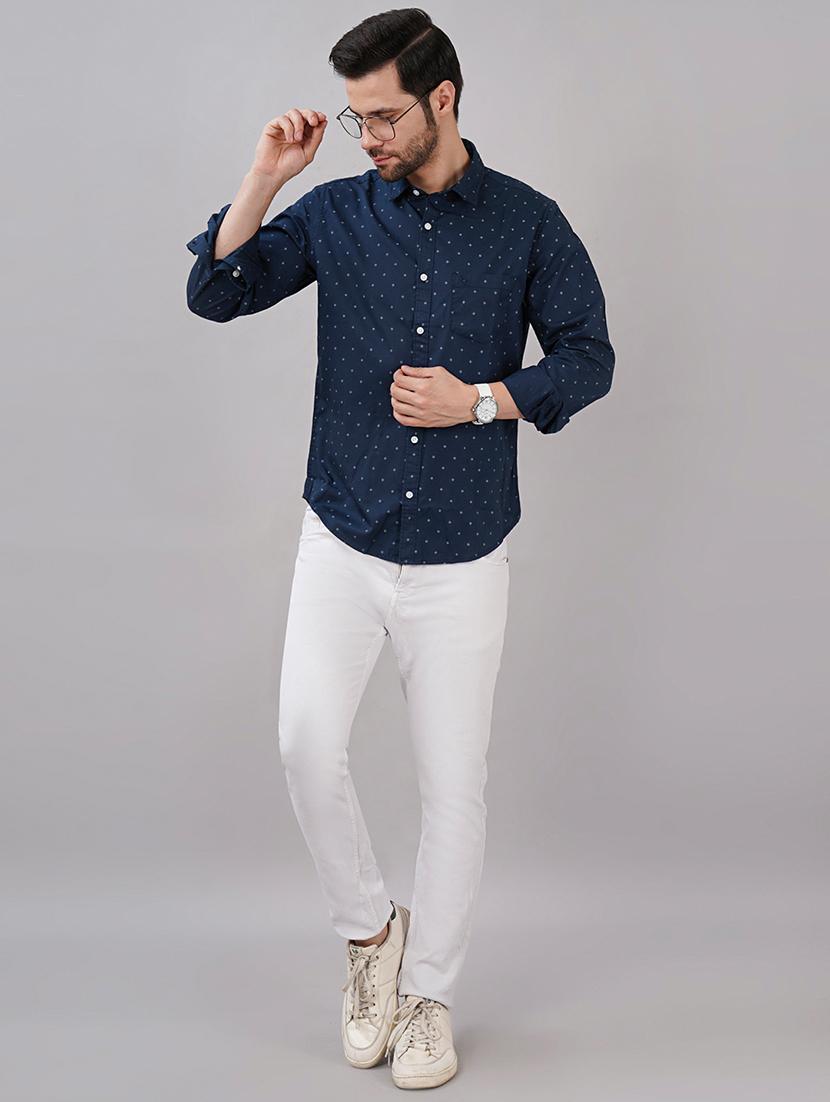 men printed long sleeve regular fit casual shirt - 21917030 - Standard Image - 4