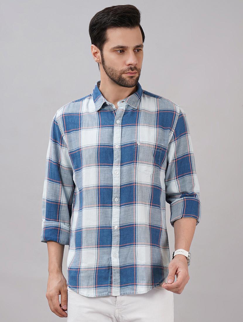 men checkered long sleeve regular fit casual shirt - 21917032 - Zoom Image - 0
