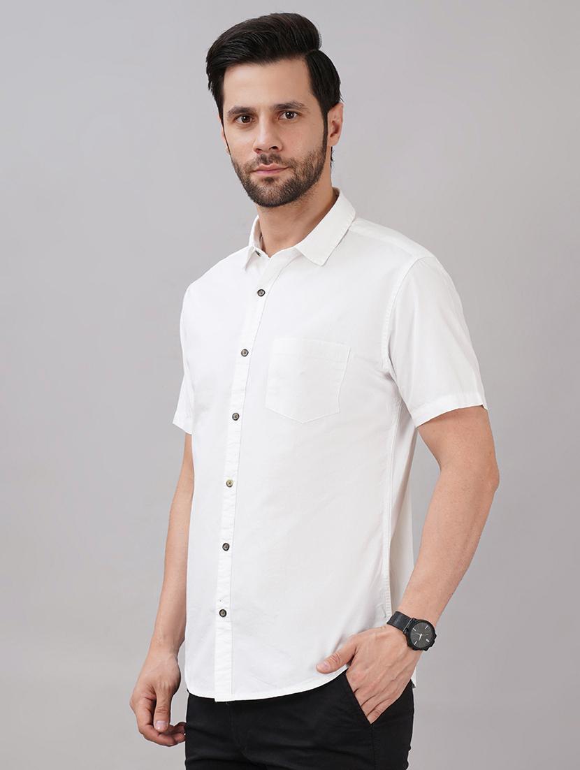 men solid short sleeve regular fit casual shirt - 21917033 - Standard Image - 1