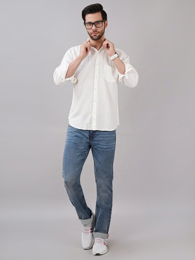 men solid long sleeve regular fit casual shirt - 21917034 - Standard Image - 4