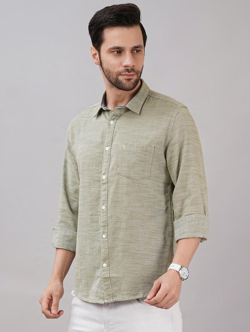 men solid long sleeve regular fit casual shirt - 21917036 -  Standard Image - 1