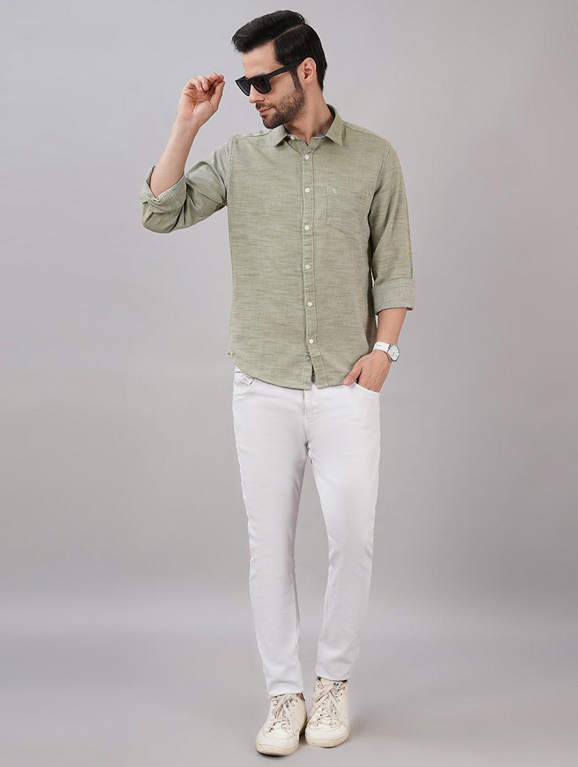 men solid long sleeve regular fit casual shirt - 21917036 - Standard Image - 4
