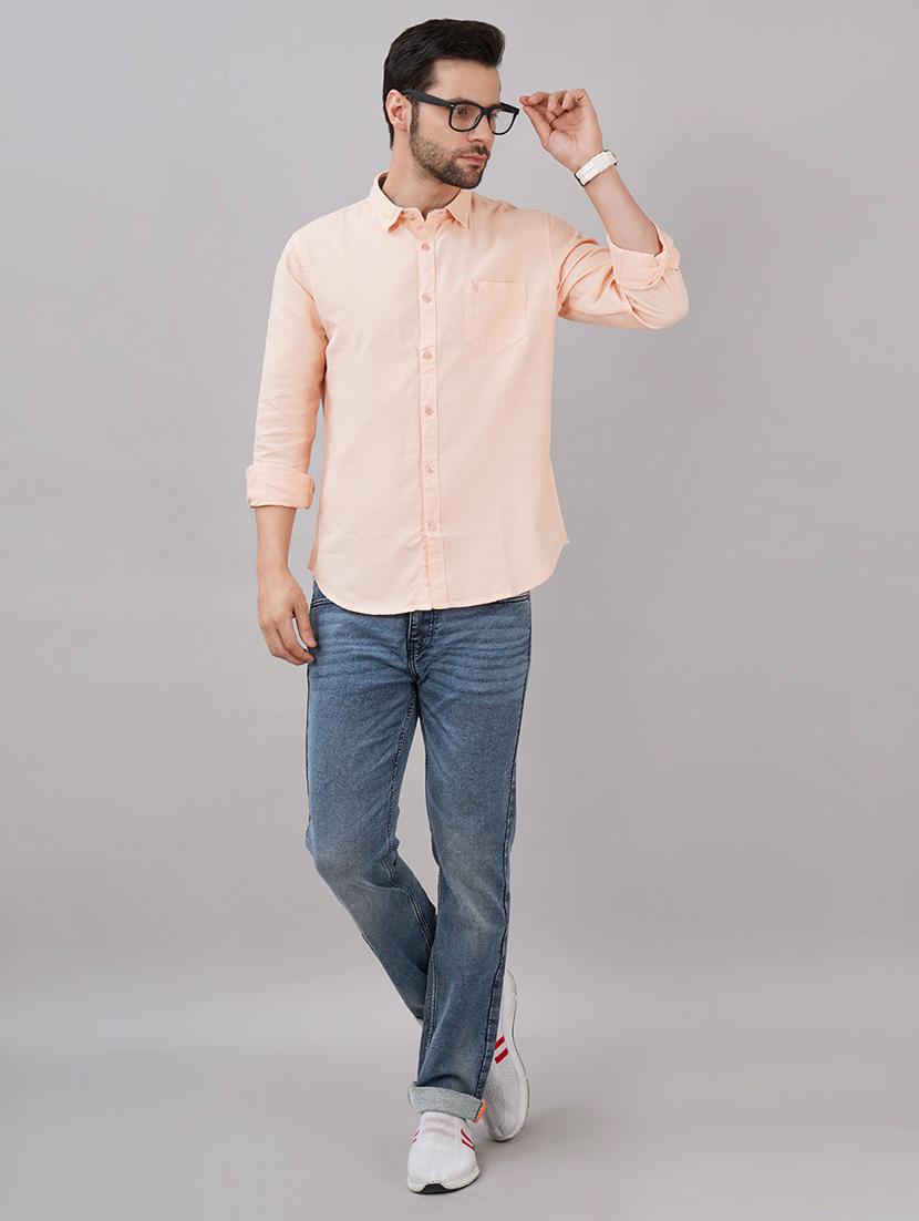 men solid long sleeve regular fit casual shirt - 21917039 - Standard Image - 4