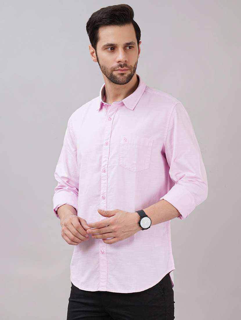 men solid long sleeve regular fit casual shirt - 21917041 -  Standard Image - 1