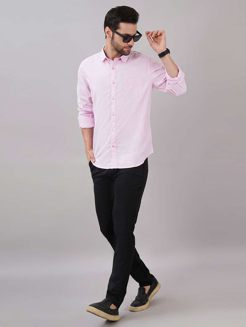 men solid long sleeve regular fit casual shirt - 21917041 -  Standard Image - 4