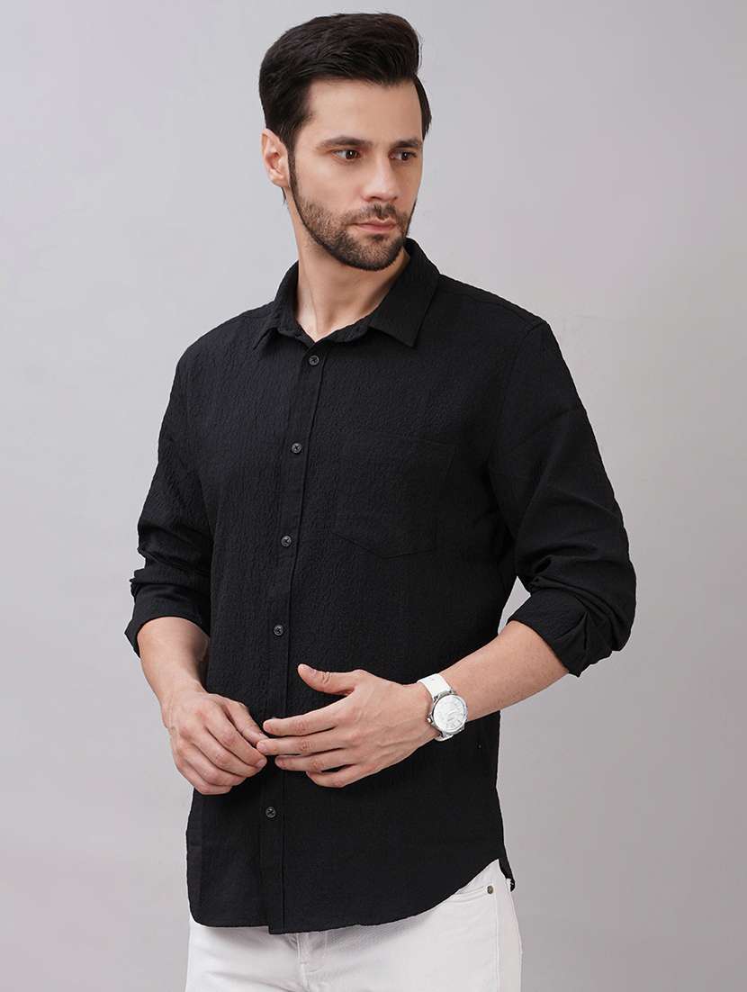 men solid long sleeve regular fit casual shirt - 21917048 -  Standard Image - 1