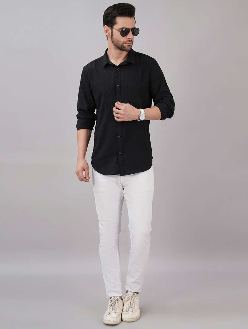 men solid long sleeve regular fit casual shirt - 21917048 -  Standard Image - 4