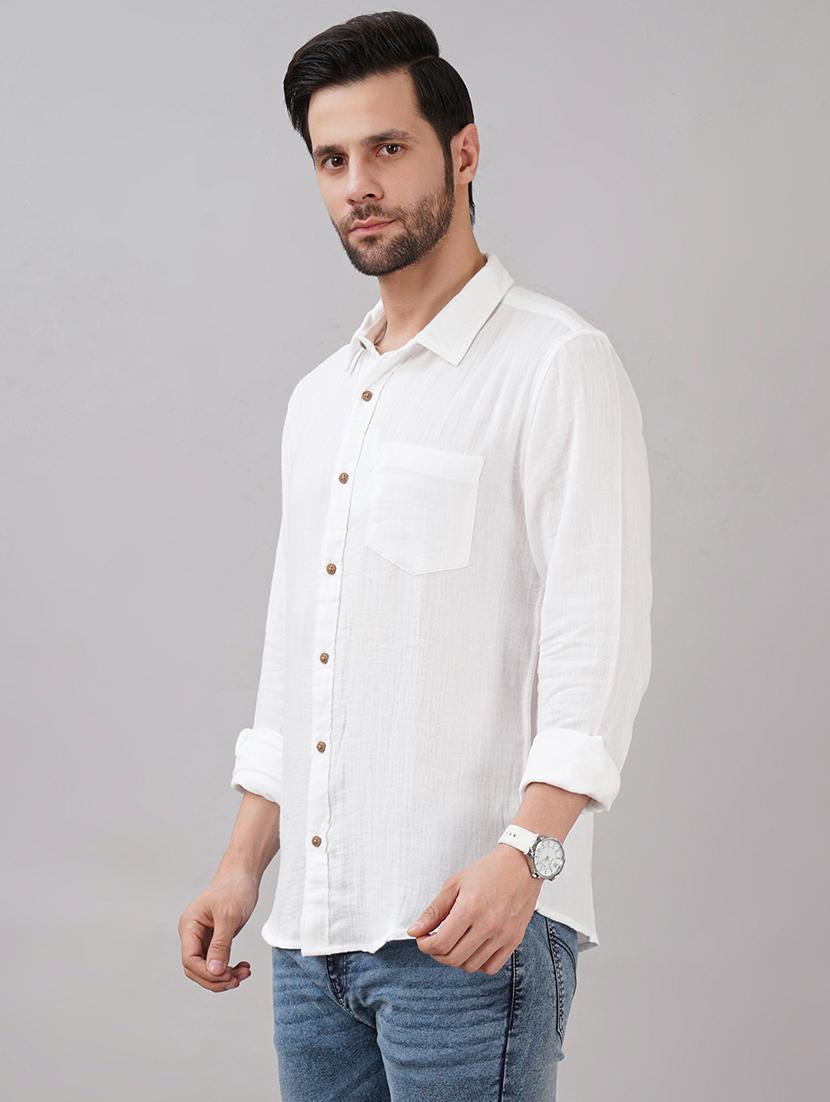 men solid long sleeve regular fit casual shirt - 21917049 -  Standard Image - 1