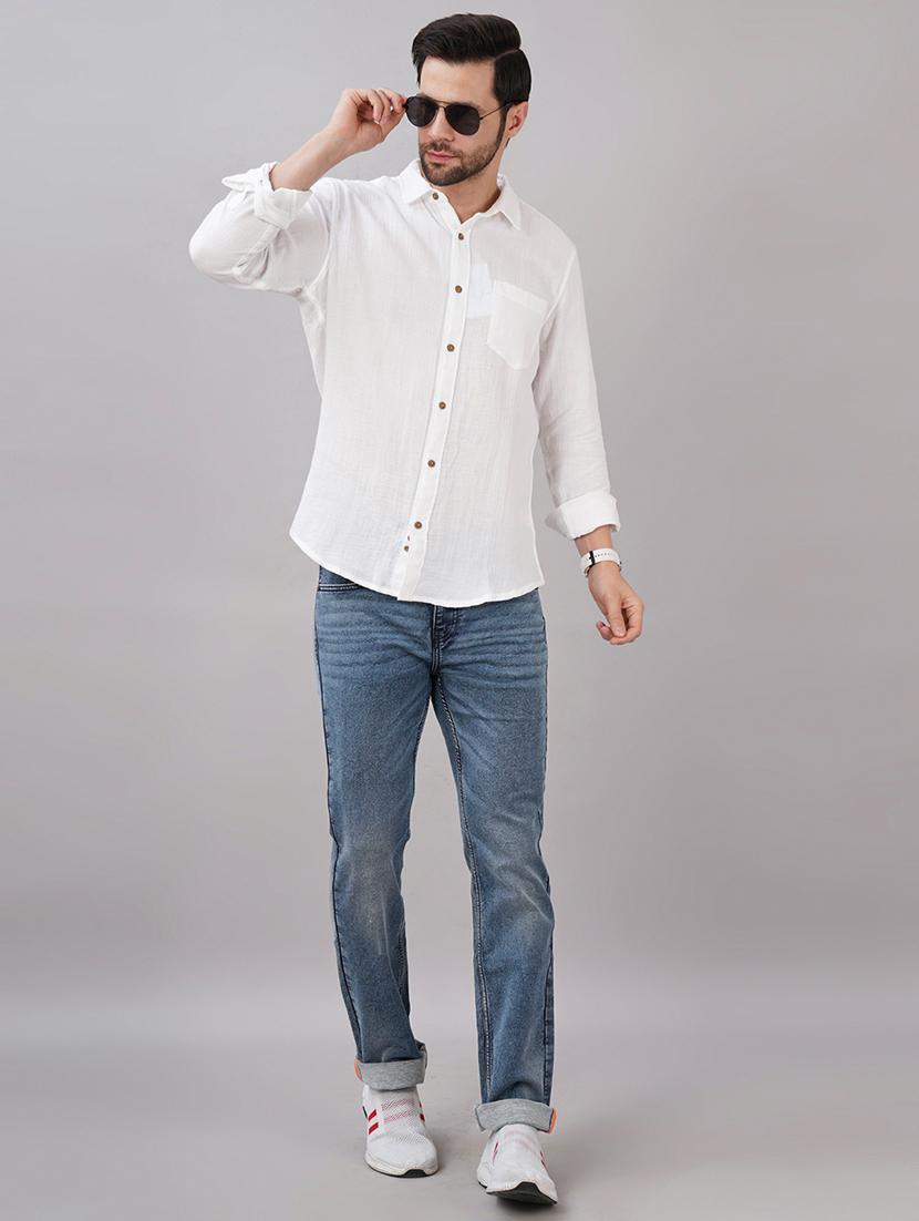 men solid long sleeve regular fit casual shirt - 21917049 - Standard Image - 4