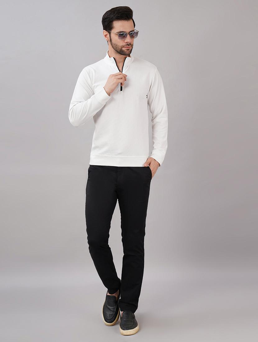 men solid mid rise slim fit chinos - 21917050 - Standard Image - 4
