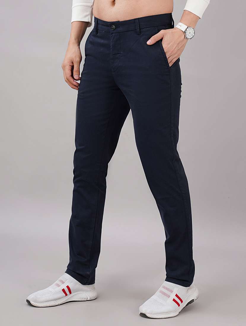 men solid mid rise slim fit chinos  - 21917053 -  Standard Image - 1