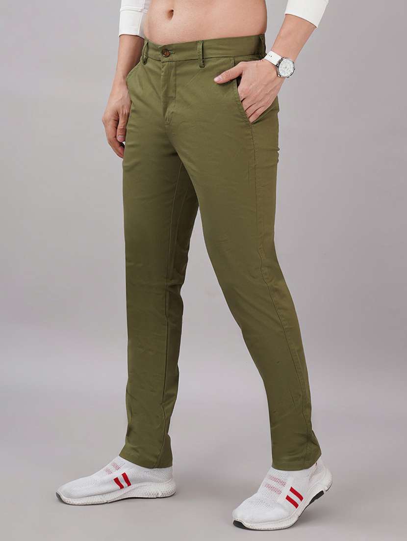 men solid mid rise slim fit chinos  - 21917054 -  Standard Image - 1