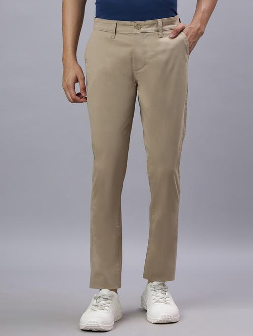men solid mid rise chinos casual trouser - 21917064 - Standard Image - 0
