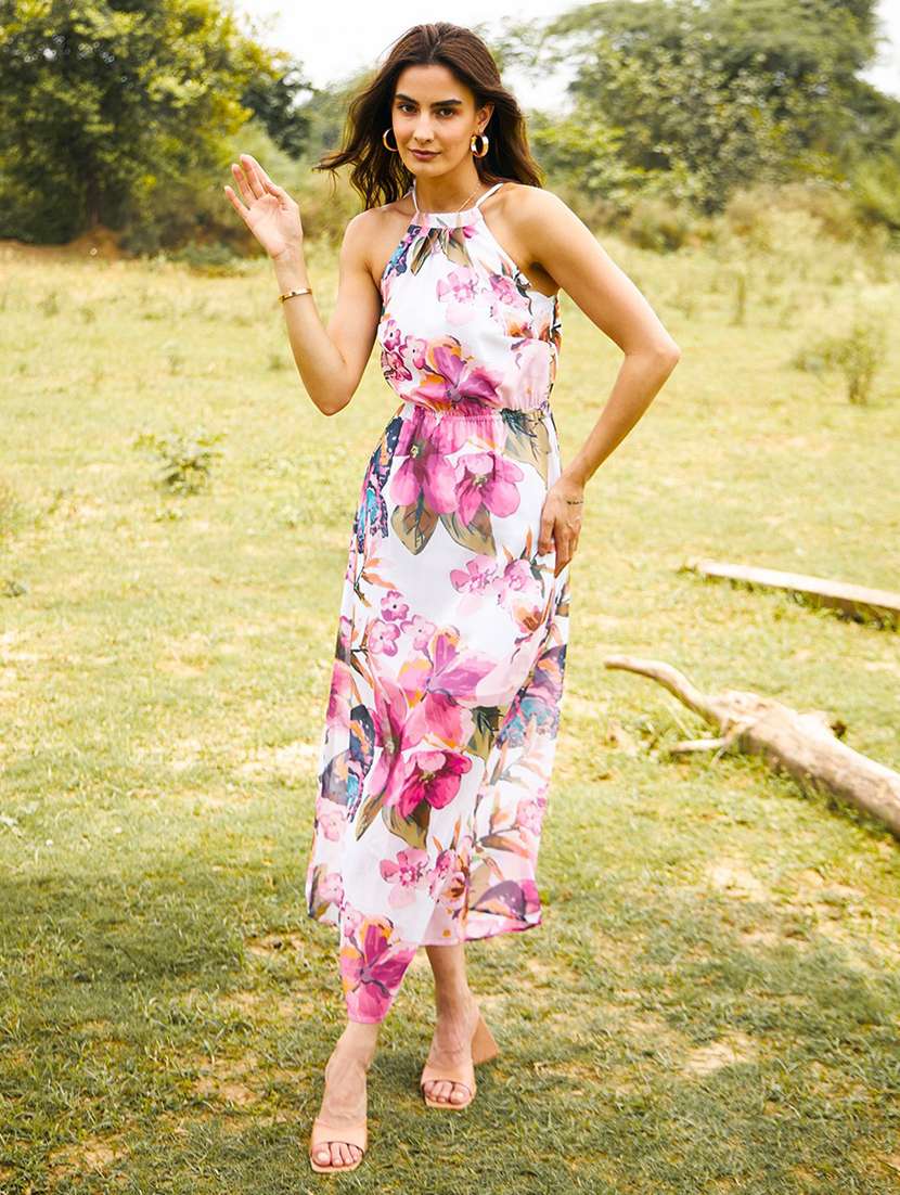 women floral printed sleeveless a-line dress - 21917388 -  Standard Image - 1