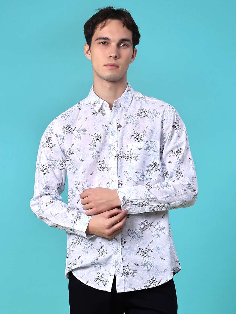 men printed long sleeve regular fit casual shirt - 21917611 -  Standard Image - 1