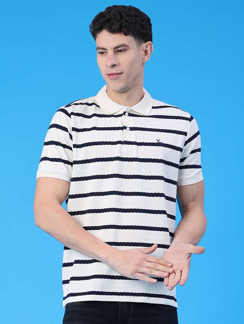 men striped short sleeve regular fit polo t-shirt - 21917621 -  Standard Image - 1