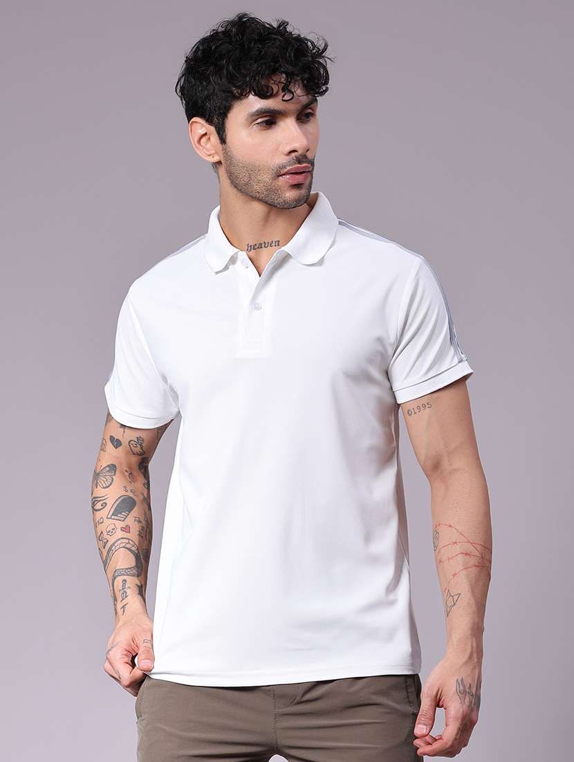 men solid short sleeve slim fit polo t-shirt - 21917643 - Standard Image - 1