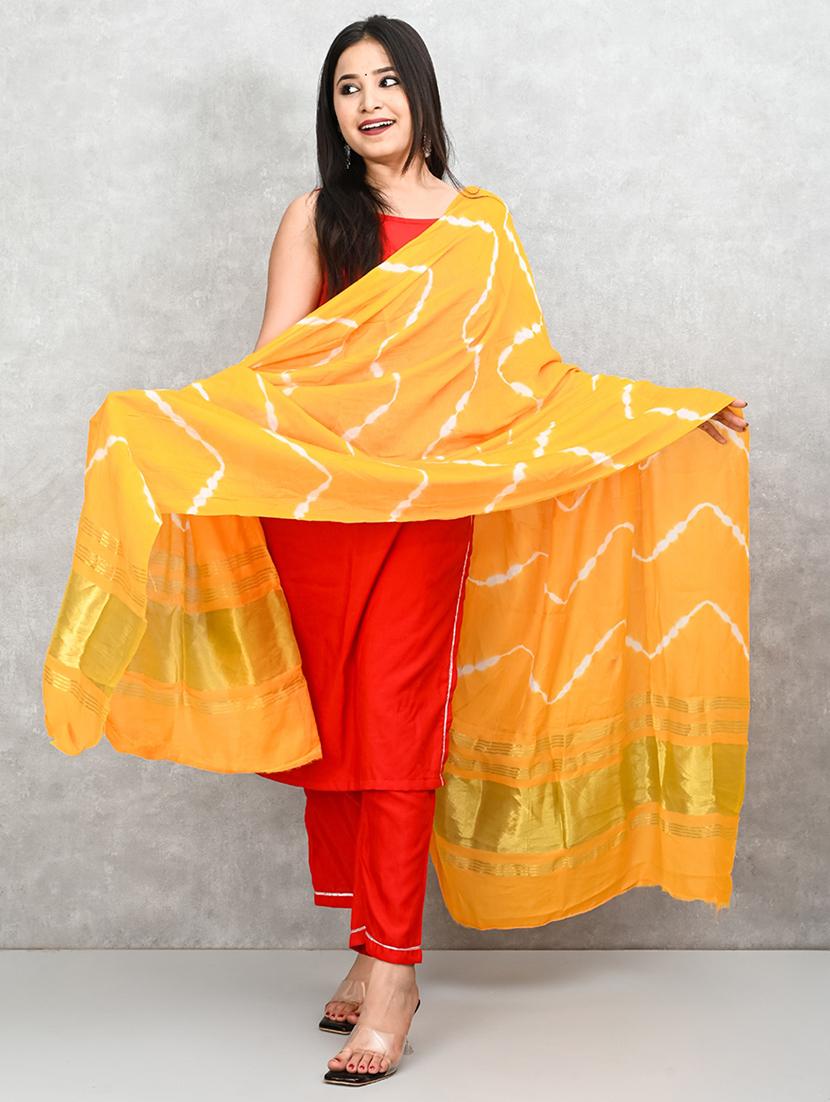 women yellow printed dupatta - 21917834 - Standard Image - 4