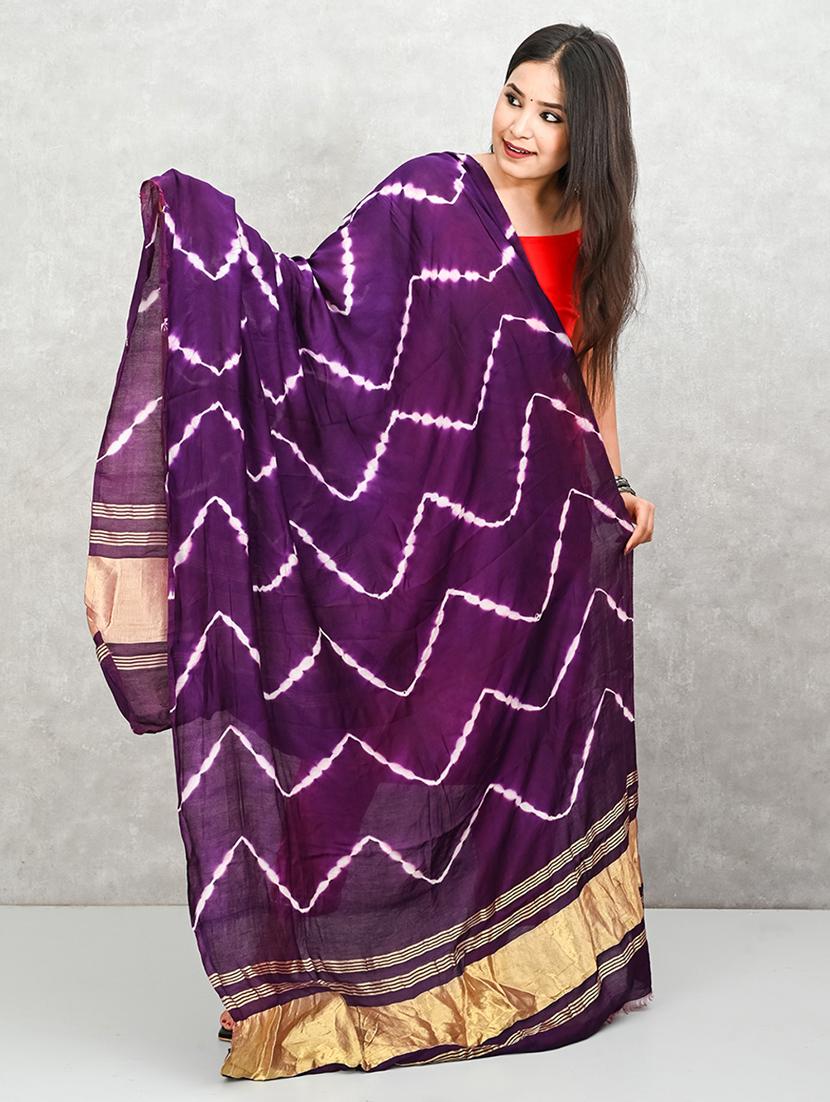 women purple printed dupatta - 21917836 -  Standard Image - 1