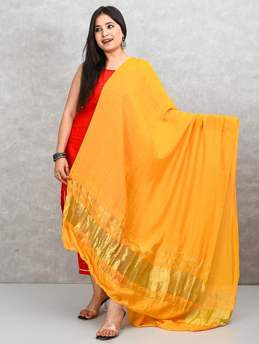 women yellow solid dupatta - 21917841 -  Zoom Image - 0