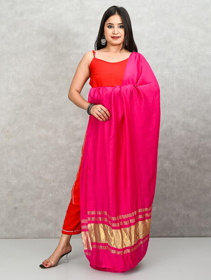 women pink solid dupatta - 21917842 -  Zoom Image - 0