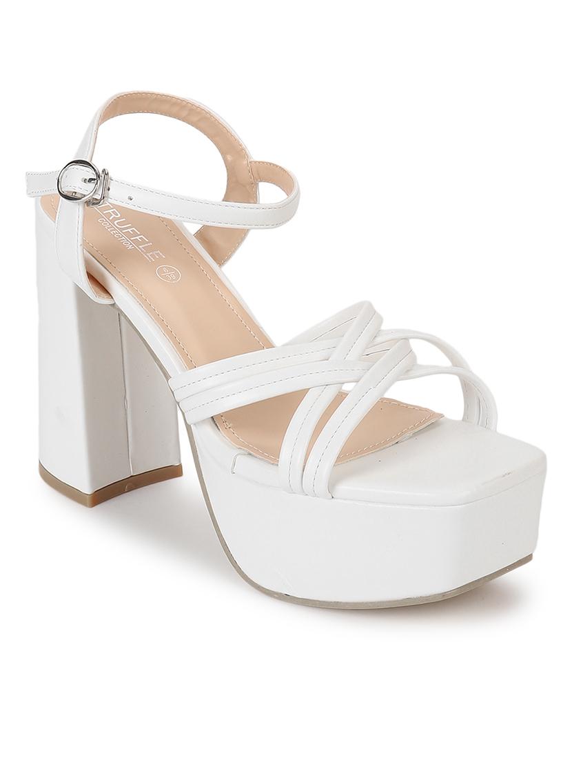 women white ankle strap sandal - 21917860 -  Standard Image - 1