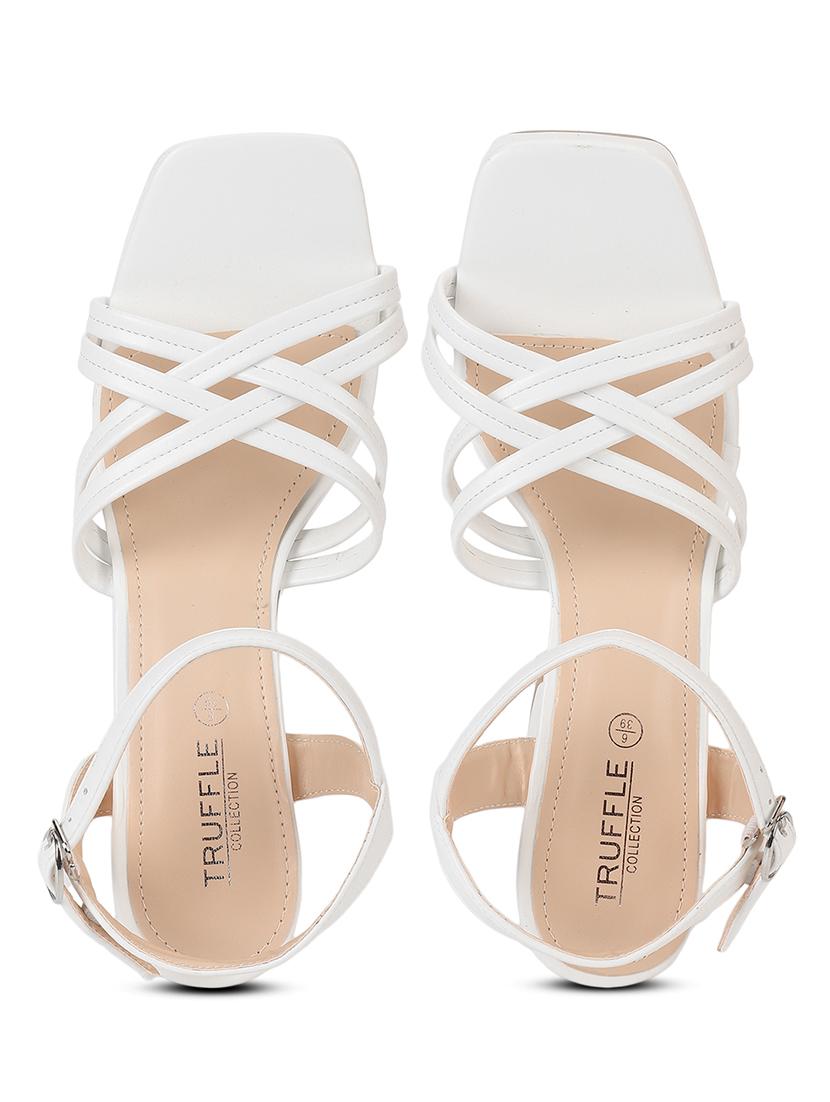women white ankle strap sandal - 21917860 - Standard Image - 4