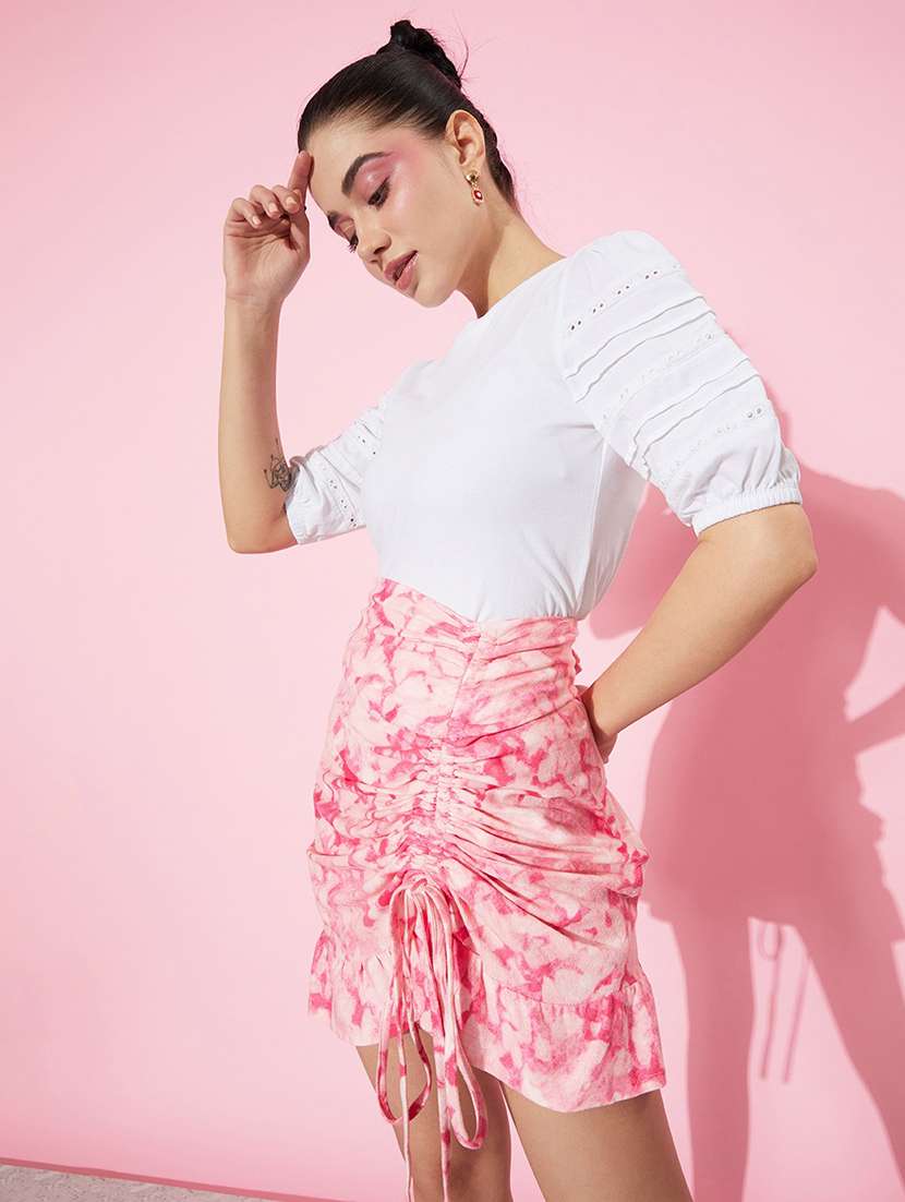 women white solid puff sleeve regular top - 21918215 - Standard Image - 1