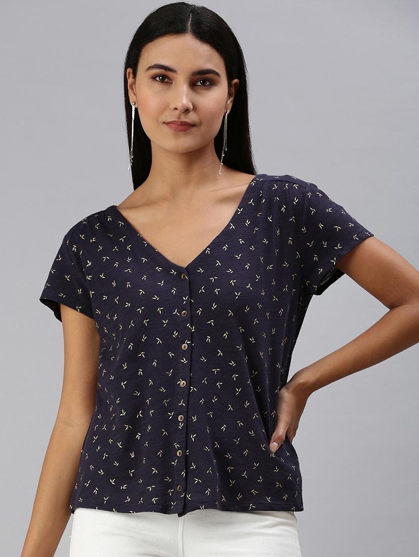 women printed short sleeve regular top - 21918217 -  Zoom Image - 0