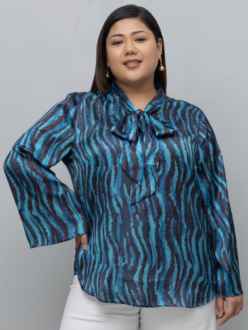 women plus size animal printed bell sleeves top - 21918335 - Standard Image - 0